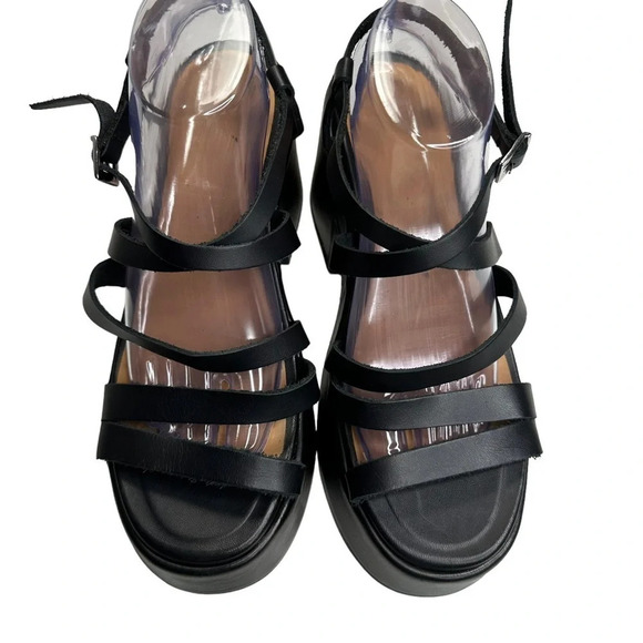 Ganni Women's Leather Platform Wedge Sandals   Sz: 11 - Picture 5 of 10